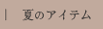 夏のアイテム